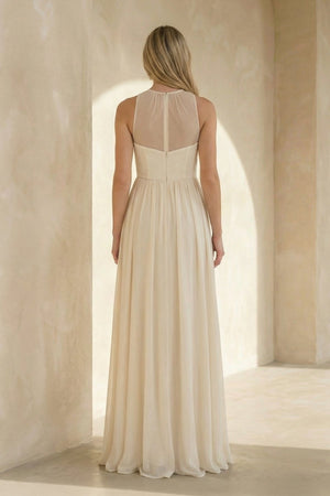 A Line Chiffon Wedding Dress in Ivory - SHE IS ME Wedding Dresses