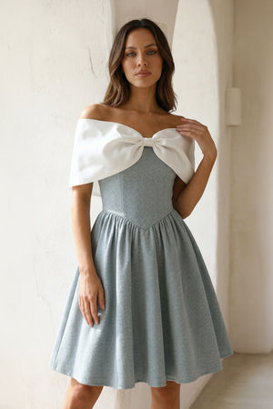 Sheisme-Mist Off-the-Shoulder A-Line Mini Bowknot Evening Cocktail Party Dress