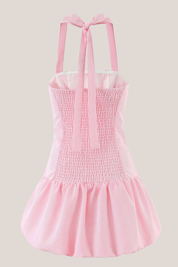 A-Line Vintage Halter Cotton Mini Dress in Pink – SHE IS ME Dresses