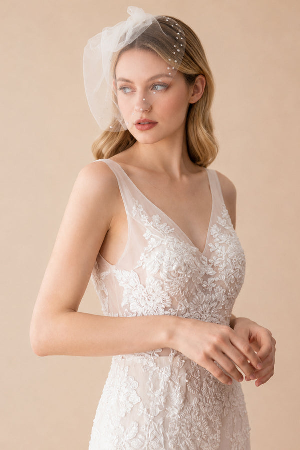 Birdcage Veils Vintage - Inspired with Tiny Crystals in Ivory - SHE IS ME Wedding Veils