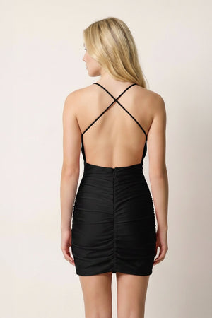 Black Straps Sheath Short Homecoming Dress | SHEISME