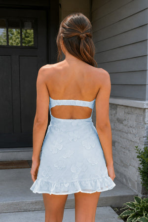 Blue Sweetheart Embroidered Tulle Ruffled A-Line Homecoming Dress (2) | SHEISME
