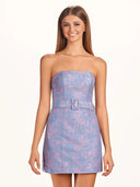 Blue Sheath Strapless Short Homecoming Dress - SHEISME