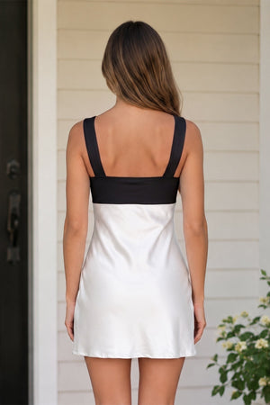 White Ruched Sweetheart Sheath Satin Homecoming Dress | SHEISME