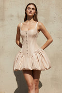 Corset Mini Dress in Champagne - SHE IS ME