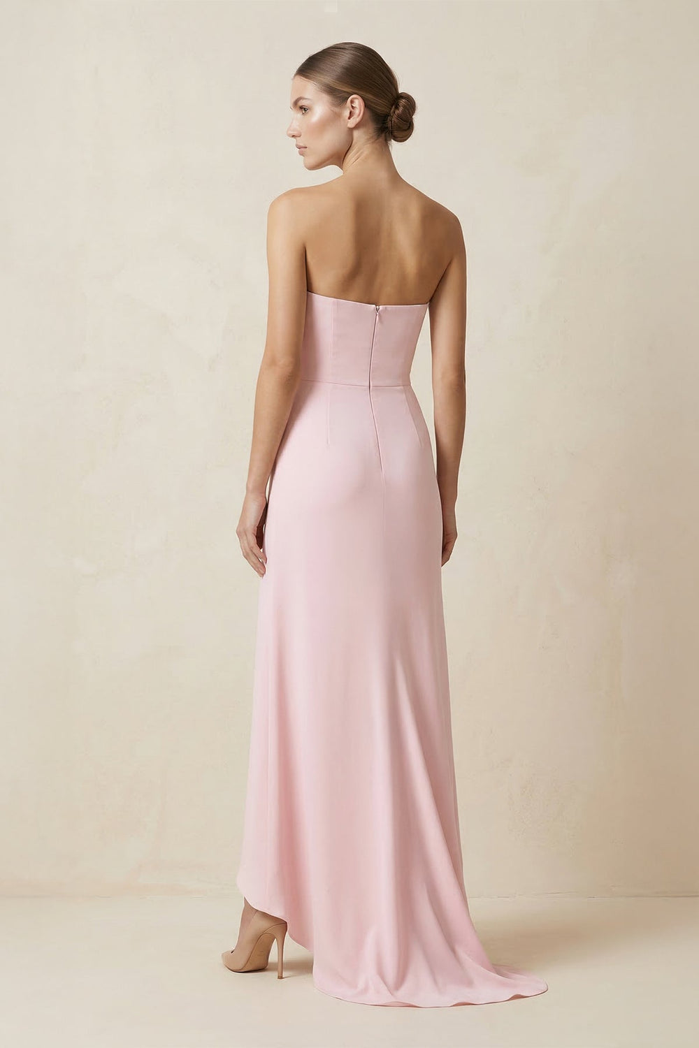 Cowl Neck High Low Maxi Dress in Pink - SHE IS ME PROM DRESSES