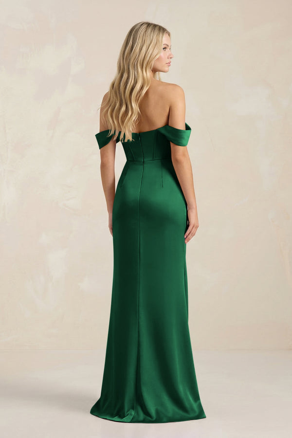 Cowl Neck Sheath Satin Bridesmaid Dress With Detachable Sleeves in Green - SHE IS ME Bridesmaid Dresses