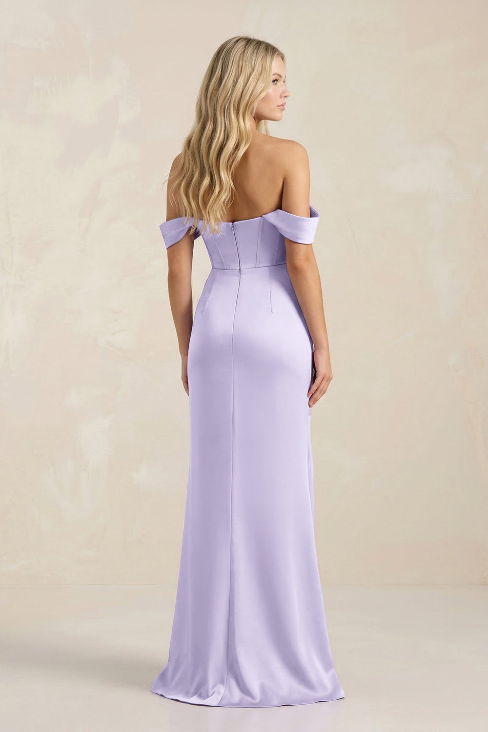 Cowl Neck Sheath Satin Bridesmaid Dress With Detachable Sleeves in Lavender - SHE IS ME Bridesmaid Dresses