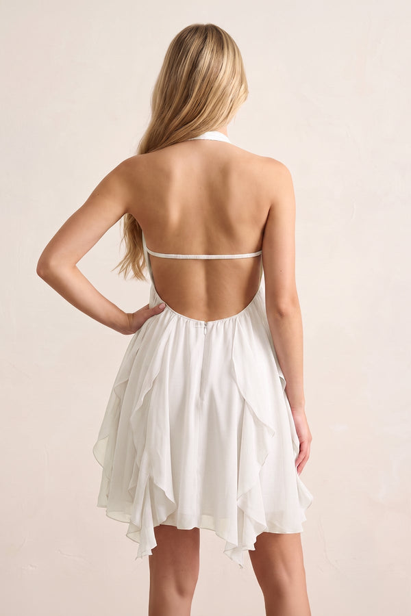 White Ruffled A-Line Sweetheart Ruched Homecoming Dress | SHEISME