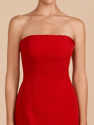 Red A-Line Strapless Ruffles Mini Homecoming Dresses - SHEISME