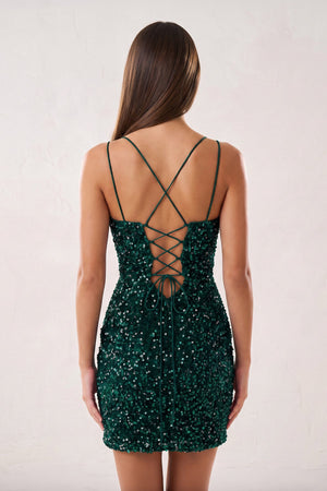 Emerald Bodycon Sequins Short Homecoming Dress (2) | SHEISME