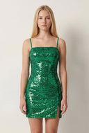 Emerald Sparkly Spaghetti Straps Zipper Back Sequin Mini Homecoming Dresses | SHEISME