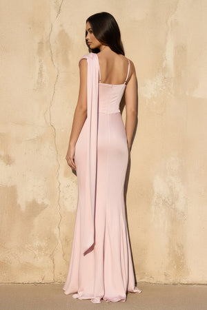 Floral Mermaid Gown in Pink - SHE IS ME