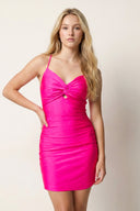 Fuchsia Straps Hot Pink Sheath Short Homecoming Dress - SHEISME