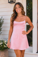 Pink Straps A-line Short Cocktail Dress - SHEISME