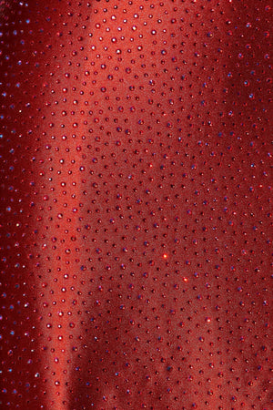 Halter Beaded Prom Dress With Slit in Red - SHE IS ME Prom Dresses