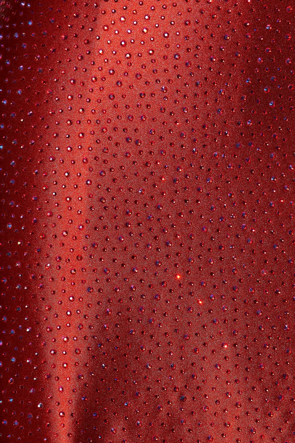 Halter Beaded Prom Dress With Slit in Red - SHE IS ME Prom Dresses