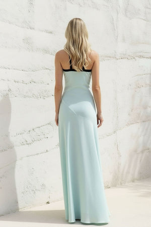 Halter Bow - Tie Maxi Dress in Aqua - SHE IS ME
