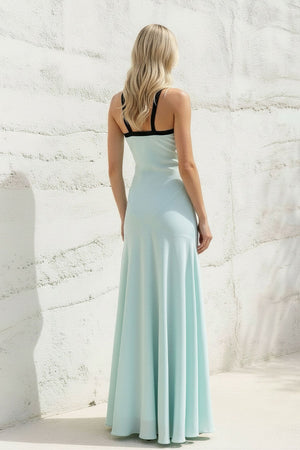 Halter Bow - Tie Maxi Dress in Aqua - SHE IS ME