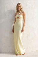 Halter Cutout Maxi Dress in Yellow - SHE IS ME