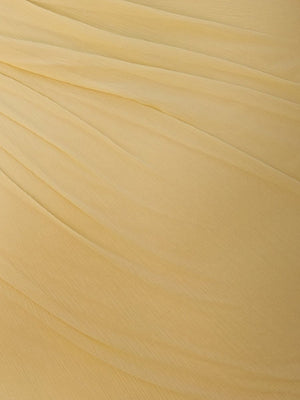 Yellow Sheath Strapless Short Homecoming Dress with Drape - SHEISME