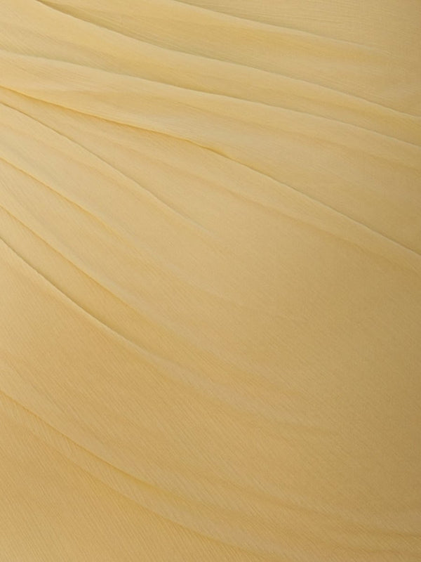 Yellow Sheath Strapless Short Homecoming Dress with Drape - SHEISME