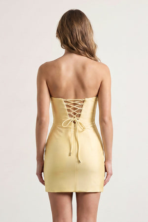 Yellow Sweetheart Sheath Short Homecoming Dresses With Keyhole - SHEISME