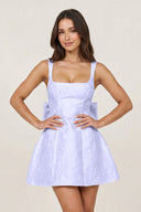 Lavender Square Neck A Line Short Homecoming Dresses With Bow | SHEISME