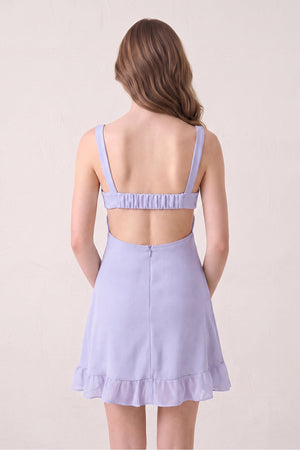 Lavender Sweetheart Chiffon Ruffled A-Line Cut-Out Homecoming Dress (2) | SHEISME