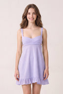 Lavender Sweetheart Chiffon Ruffled A-Line Cut-Out Homecoming Dress | SHEISME