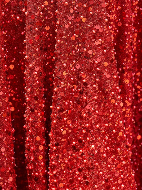 Red A Line V Neck Sequined Short Homecoming Dresses - SHEISME
