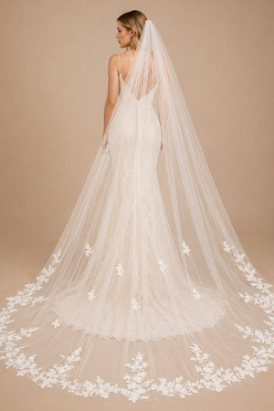 Luxurious 3M Bridal Veil With Comb in Ivory - SHE IS ME Wedding Veils