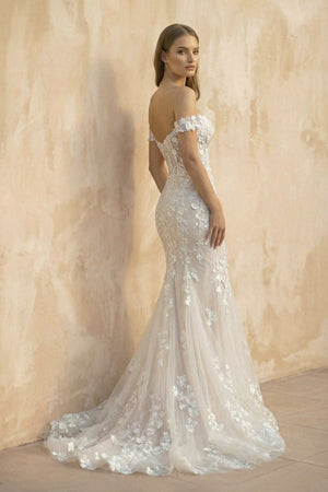 Mermaid Off The Shoulder Lace Wedding Dress - SHE IS ME Wedding Dresses