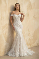 Mermaid Off The Shoulder Lace Wedding Dress - SHE IS ME Wedding Dresses