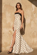 Mermaid Polka Dot Gown in Ivory - SHE IS ME