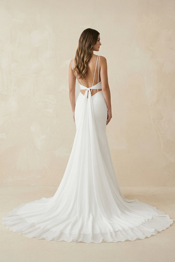 Mermaid Satin Sweetheart Wedding Dress in White - SHE IS ME Wedding Dresses
