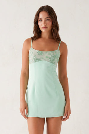 Sage Green Spaghetti Straps Sheath Linen Mini Homecoming Dress - SHEISME