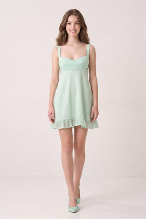 Mint Green Sweetheart Chiffon Ruffled A-Line Cut-Out Homecoming Dress (3) | SHEISME