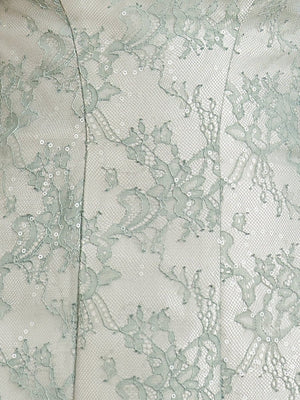 Sage Green  A Line Scoop Neck Short Homecoming Dresses With Lace Appliques - SHEISME