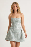 Sage Green A Line Scoop Neck Short Homecoming Dresses With Lace Appliques - SHEISME