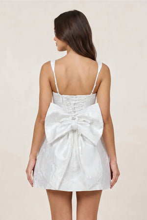 White Square Neck A Line Short Homecoming Dresses With Bow –  SHEISME