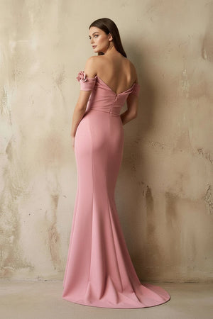 Off The Shoulder Floral Gown in Pink - SHE IS ME