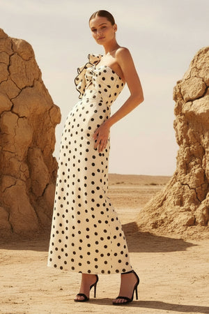 Sheisme-Champagne Satin One-Shoulder Ruffled Cutout Sheath Midi Evening Formal Dress