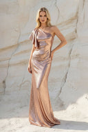 One Shoulder Sequins Gown in Rose Gold - SHE IS ME