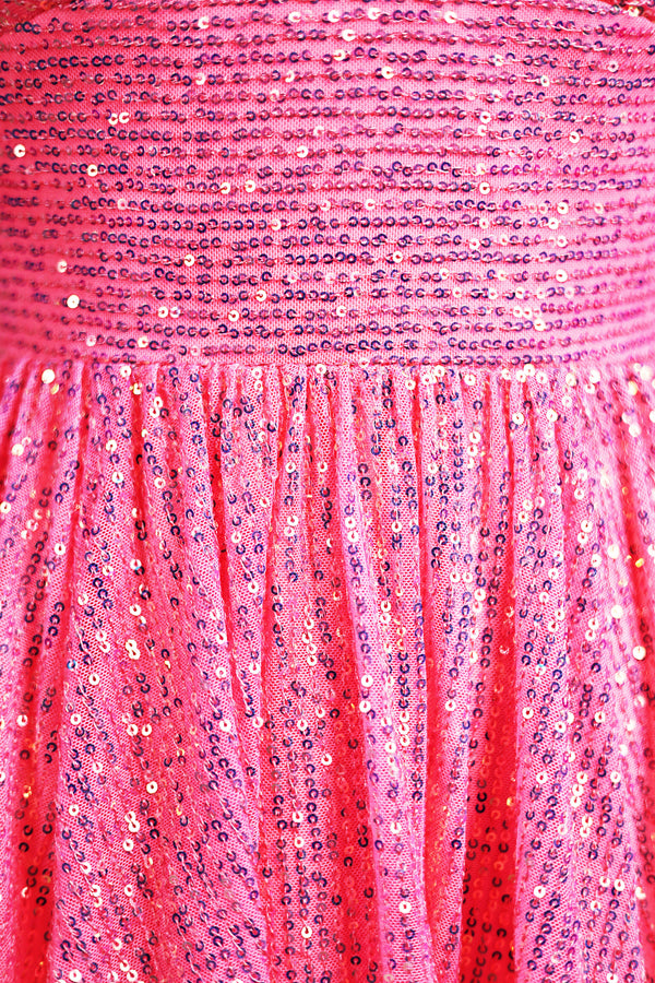Pink A-line V Neck Sequins Homecoming Dress (3) | SHEISME