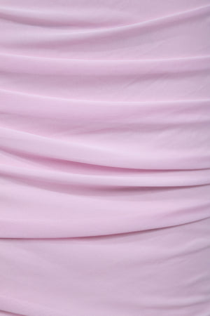 Pink Halter Tulle Sheath Ruched Homecoming Dress With Lace-Up Back (6) | SHEISME