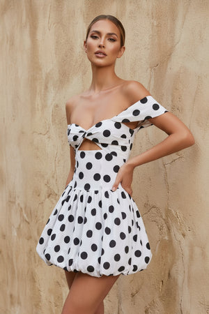 Sheisme-White Off-the-Shoulder Taffeta A-Line Mini Cocktail Evening Dress