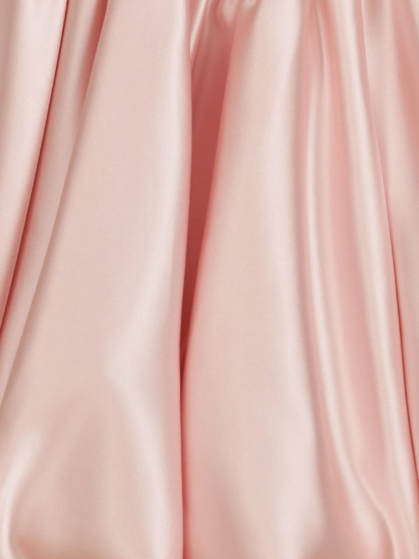 Pink Strapless A Line Satin Short Homecoming Dress With Bow - SHEISME