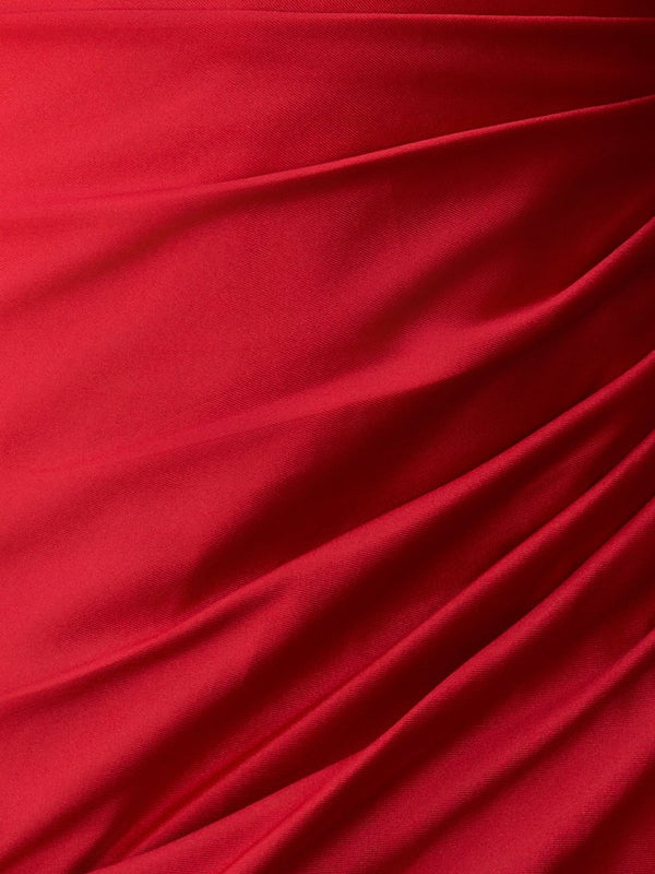 Gia |Sheath Deep V Neck Pleated Satin Homecoming Dress
