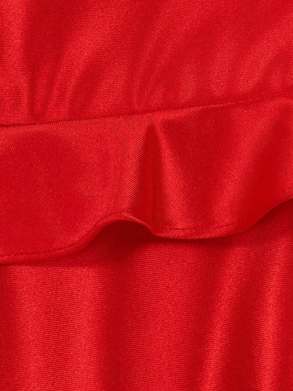 Red Sweetheart Satin Ruffles Short Homecoming Dresses - SHEISME